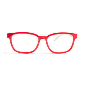 BrainMax Detské okuliare CUBE blokujúce 35 % modrého svetla (červeno-biele)