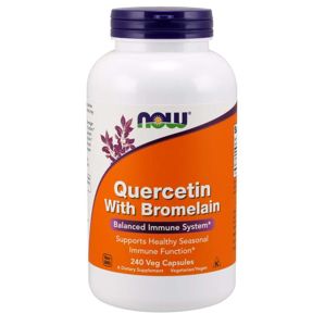 NOW® Foods NOW Quercetin with Bromelain, Kvercetín 800 mg, 240 rastlinných kapsúl