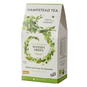 Hampstead Tea London BIO Demeter sypaný zelený čaj s matchou, v kompostovateľných pyramídach, 15 ks