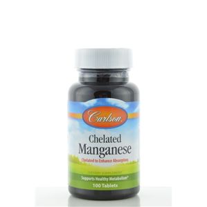 Carlson Labs Chelated Manganese, 20 mg, 100 tabliet