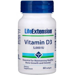 Life Extension Vitamin D3, 5000 IU, 60 kapslí