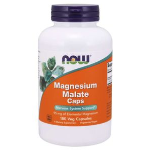 NOW® Foods NOW Magnesium Malate Caps 95 mg, 180 rostlinných kapslí