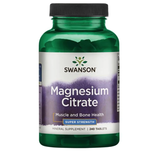 Swanson Magnesium Citrate Super Strength (Magnesium citrát), 225 mg, 240 tabliet