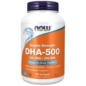 NOW® Foods NOW DHA-500, 500 DHA/250 EPA, Omega 3, 180 softgélových kapsúl