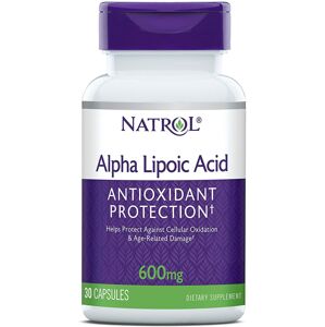 Natrol Alpha Lipoic Acid (Kyselina Alfa Lipoová), 600  mg, 30 kapslí
