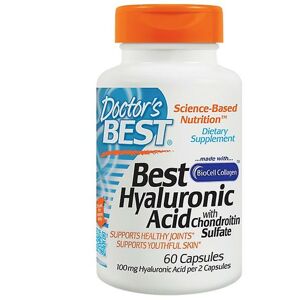 Doctor's Best Hyaluronic Acid + Chondroitin Sulfate with Biocell colagen (kyselina hyaluronová + chontroitin sulfát s obsahom Biocell kolagénu), 60 kapsúl