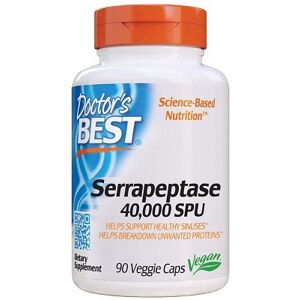 Doctor's Best Serrapeptase 40 000 SPU (serapeptáza), 90 rastlinných kapsúl