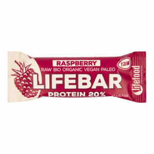 LifeFood - Tyčinka Lifebar protein malinová, 47 g BIO CZ-BIO-001 certifikát