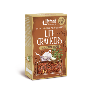 LifeFood - Life Crackers à la bramborák česnekové s majoránkou BIO , 90 g CZ-BIO-002 certifikát