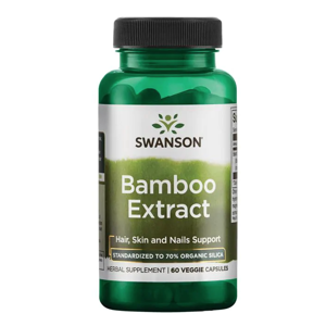 Swanson Bamboo Extract (vlasy, pokožka, nechty) 300 mg, 60 rastlinných kapsúl