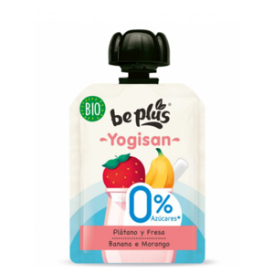 Be Plus - BIO kapsička jahody, banán a jogurt, 0% cukru, 90 g Expirace 20/02/2022