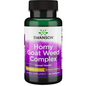 Swanson Horny Goat Weed Complex (Škornica extrakt s Kotvičníkom a Macou), 60 kapsúl