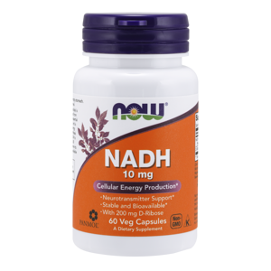 NOW® Foods NOW NADH, 10 mg, 60 rastlinných kapsúl