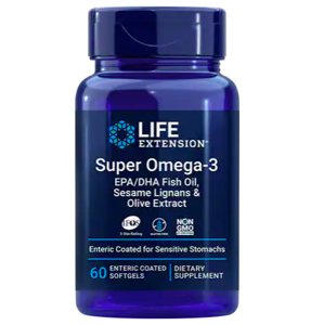 Life Extension Super Omega-3 EPA/DHA Fish Oil, Sesame Lignans & Olive Extract (rybí olej so sezamovými lignanmi a olivovým extraktom), 60 enterických kapsúl