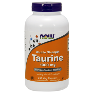 NOW® Foods NOW Taurine Double Strength (Taurin dvojitá sila) 1000 mg, 250 rastlinných kapsúl
