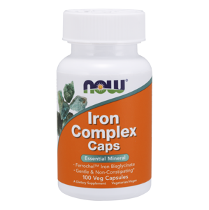 NOW® Foods NOW Iron Complex Caps (železo), 100 rastlinných kapsúl