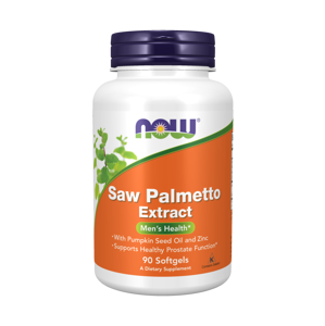 NOW® Foods NOW Saw Palmetto with Pumpkin Seed and Zinc extract (Serenoa plazivá s dýňovým olejem a zinkem), 80 mg, 90 softgelových kapslí