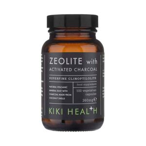 KIKI Health - Zeolite With Activated Charcoal (Zeolit s aktivním uhlím), 360 mg, 100 rostlinných kapslí