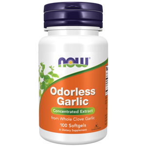 NOW® Foods NOW Odorless Garlic (cesnakový extrakt bez zápachu), 100 softgélových kapsúl