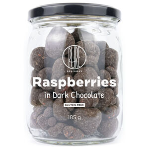 BrainMax Pure Raspberries in Dark Chocolate, Lyofilizované maliny v horkej čokoláde, 185 g