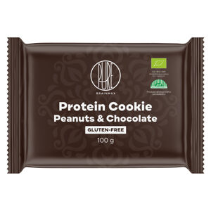 BrainMax Pure Protein Cookie, Arašidy & Čokoláda, BIO, 100 g Proteínová sušienka s horkou čokoládou a arašidmi / *CZ-BIO-001 certifikát
