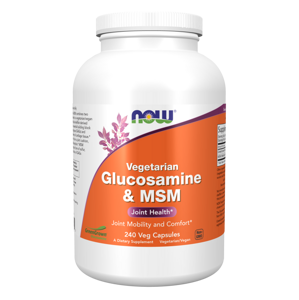 NOW® Foods NOW Glucosamine & MSM Vegetarian (vegetariánský glukosamin a MSM), 240 rostlinných kapslí