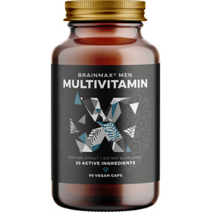 BrainMax Men Multivitamin, multivitamín pre mužov, 90 rastlinných kapsúl 33 aktívnych látok pre mužské zdravie a vitalitu