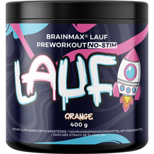 BrainMax Lauf Preworkout NO-STIM, Predtréningovka pre podporu výkonu bez kofeínu, červený pomaranč, 400 g Predtréningový nápoj bez obsahu stimulantov