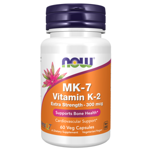 NOW® Foods NOW MK-7 Vitamin K2, 300 mcg, Extra silný, 60 rostlinných kapslí