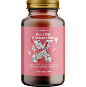 BrainMax Krill Oil s Astaxanthinem, 500 mg, 100 softgel kapsúl Čistý olej z krillu s vysokou biologickou dostupnosťou a astaxanthinom