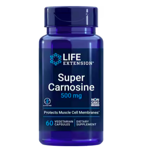 Life Extension Super carnosine, karnosin, 500 mg, 60 rostlinných kapslí Vitamín B1 a antioxidant na podporu regenerácie svalov / Expirácia 11/2023