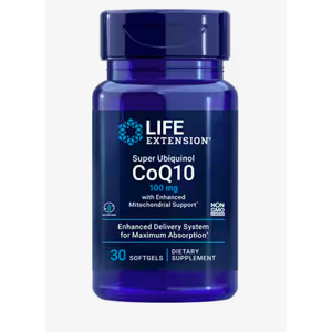 Life Extension Super Ubiquinol CoQ10 with Enhanced Mitochondrial Support, koenzym Q10, 100 mg, 30 kapslí Podpora srdca, zdaví mitochondrií a produkcia energie