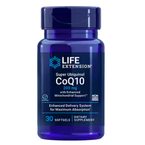 Life Extension Super Ubiquinol CoQ10 with Enhanced Mitochondrial Support, koenzym Q10, 200 mg, 30 kapslí Podpora srdca, zdaví mitochondrií a produkcia energie