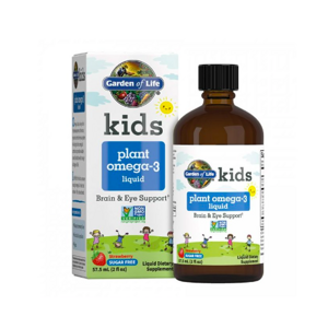 Garden of Life Kids Plant Omega-3 Liquid, Strawberry, omega-3 pro děti jahoda, 57,5 ml
