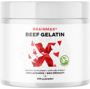 BrainMax Beef Gelatin, Grass-fed hovädzia  želatína, 500 g Certifikovaná Grass-fed hovädzia želatína pre zdravie kĺbov a pokožky