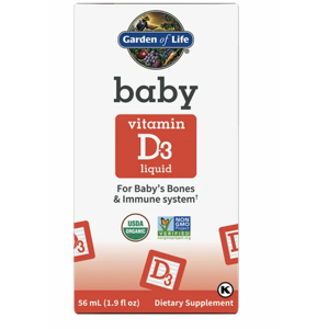 Garden of Life Baby Vitamin D3 Liquid, vitamín D3 pro děti, 56 ml Expirácia: 3/2024