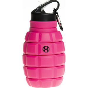 BrainMax Grenade bottle, skladacia silikónová fľaša na vodu, 580 ml Farba: Růžová