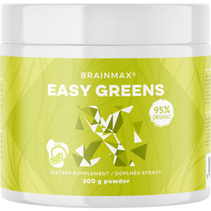 BrainMax Easy Greens, Limetka, 10 g, 1 dávka Zmes zelených potravín s BIO kurkumou, stéviou a citrónovou trávou, 1 dávka