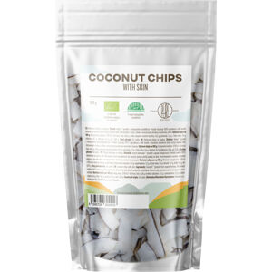 BrainMax Pure Coconut Chips with skin, Kokosové chipsy se slupkou, BIO, 100 g *SK-BIO-001 certifikát