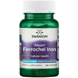 Swanson Albion Ferochel Iron, železo, 18 mg, 180 kapslí