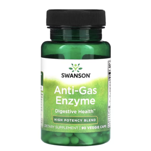 Swanson Anti-gas enzyme, trávicí enzymy, 90 rostlinných kapslí Výživový doplnok
