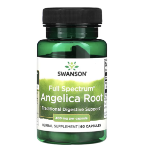 Swanson Full Spectrum Angelica Root, andělika lékařská, 400 mg, 60 kapslí Výživový doplnok