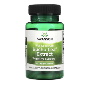 Swanson Full Spectrum Buchu Leaf Extract, těhozev březový extrakt, 100 mg, 60 kapslí Výživový doplnok