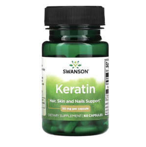 Swanson Keratin, 50 mg, 60 kapslí Výživový doplnok
