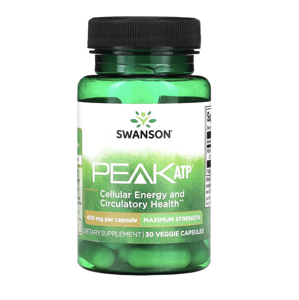 Swanson Peak ATP Maximum Strength, podpora energie, 30 rostlinných kapslí Výživový doplnok