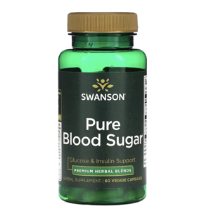 Swanson Pure Blood Sugar, optimalizace krevního cukru, 60 rostlinných kapslí Výživový doplnok