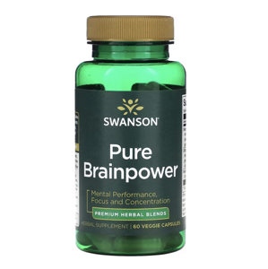Swanson Pure Brainpower, podpora mozku, 60 rostlinných kapslí Výživový doplnok