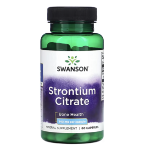 Swanson Strontium Citrate, zdraví kostí, 340 mg, 60 kapslí Výživový doplnok