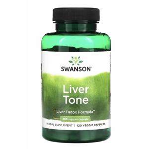 Swanson Tone Liver Detox Formula, podpora jater, 300 mg, 120 rostlinných kapslí Výživový doplnok