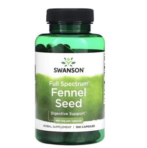 Swanson Full Spectrum Fennel Seed, římský kmín, 480 mg, 100 kapslí Výživový doplnok